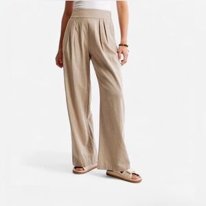 Abercrombie & Fitch Sloane Linen Blend Wide-Leg Pants
